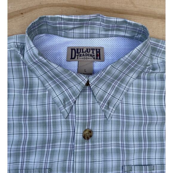 DULUTH Trading Co Button Down Shirt Men's Fishing Outdoors Plaid Multicolor SZ L - Picture 4 of 8
